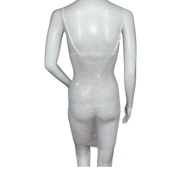 Vavoom Sexy Halter White See Through Mini Dress.  Size OS Club Dancer Costume - Picture 7 of 11